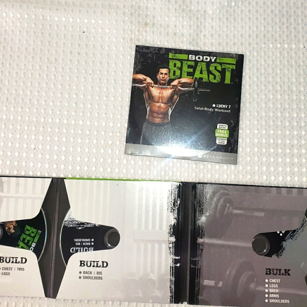 BODY BEAST Beachbody 5x DVDs! Lucky 7, Basics, Bulk Body Beast Series